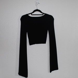 Tight Black Long Sleeve Crop Top